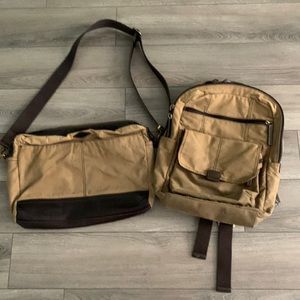 Fossil briefcase and backpack set